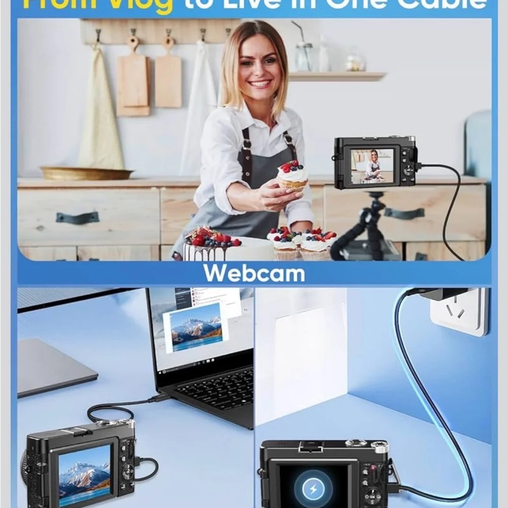 4K Ultra HD Black Digital Camera with WiFi